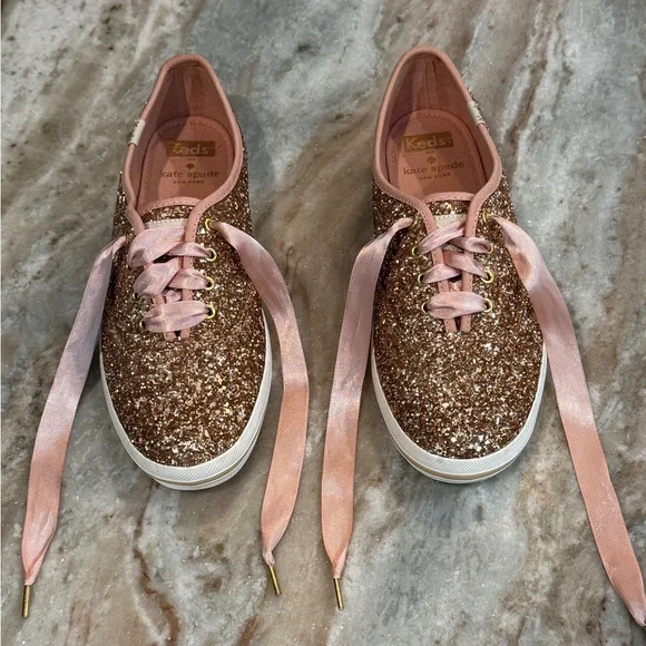 Women’s KATE SPADE KEDS New York Glitter Sneakers- Size 7 - Picture 3 of 9
